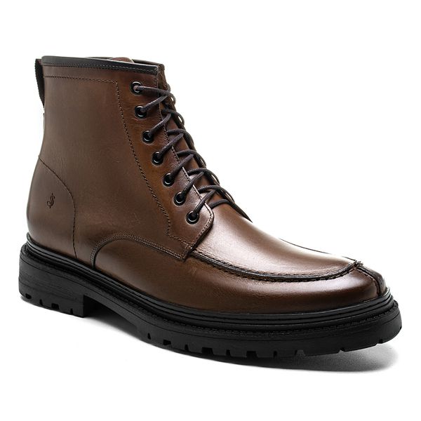 Bota Coturno Masculino | Marrom/Tamarindo | Couro Legítimo - Salerno Prime