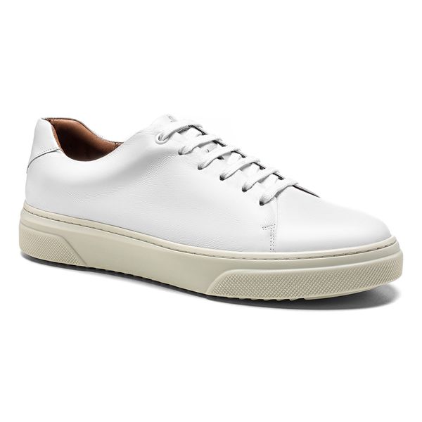 Tenis casual masculino na cor branca da linha Sneakers, da Salerno Prime