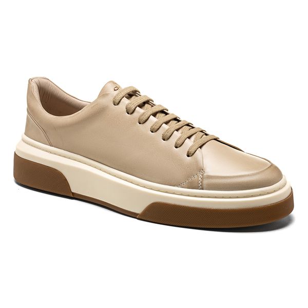 Tênis Masculino Casual - Sneaker | Off White | Couro Legítimo - Salerno Prime