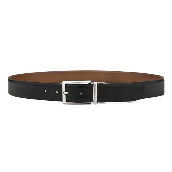 Cinto Couro Masculino 9932 Dupla Face Preto e Tamarindo