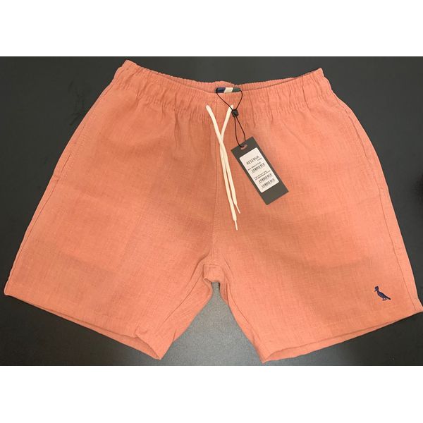 SHORT EM LINHO C DETALHE BORDADO GOIABA