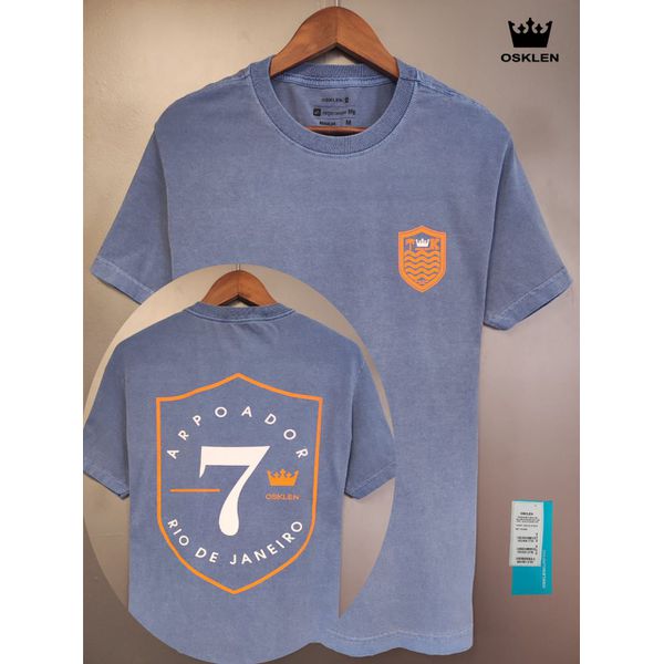 T-SHIRT ESTAMPA COSTAS AZUL