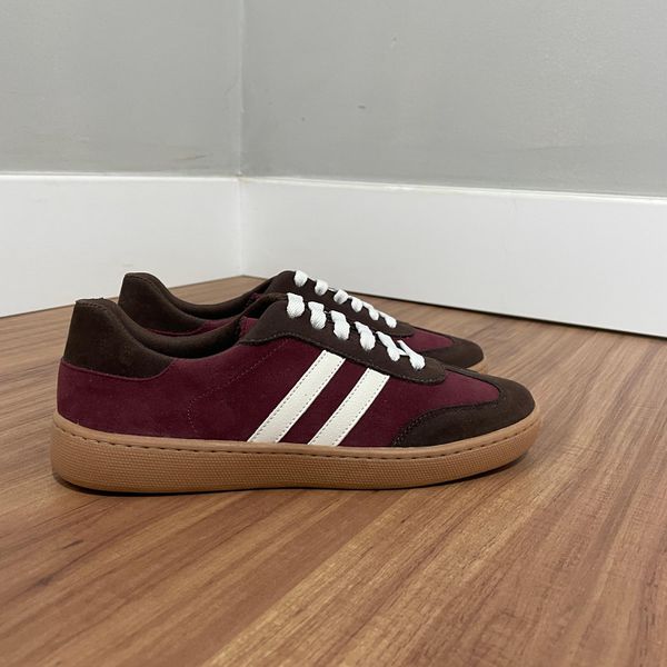 Tênis Diana - Vinho/Camurça Café 