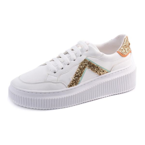 Tenis glitter dourado top