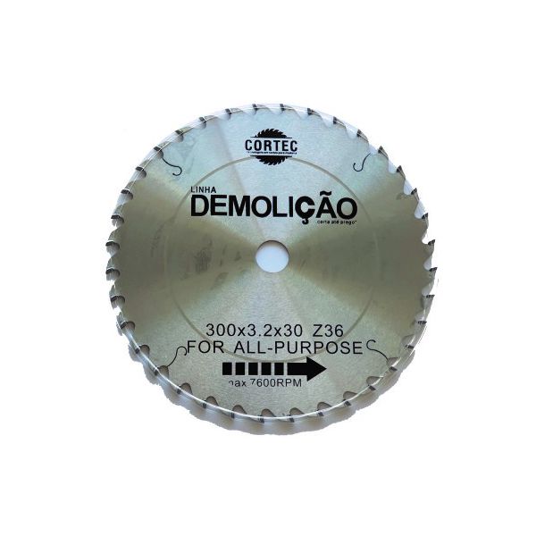 Disco de Serra Circular para Madeira Demolição 300 mm x 36 Dentes Cortec