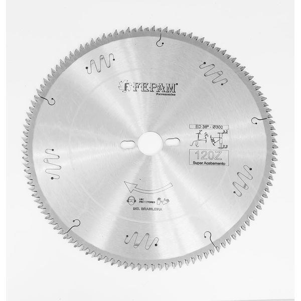 Disco de serra circular 12'' 300 mm X 120 dentes ED 38º /BR F.30 Fepam