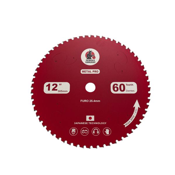 Disco Serra Corte Em Aço A Seco 305 Mmx60 Samuray 1650 Rpm Vermelho