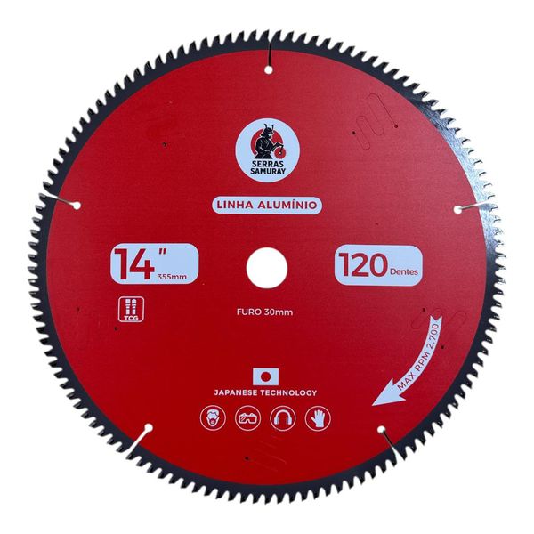 Disco Serra Circular Aluminio 355x120z Samuray (japonesa) 