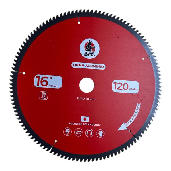Disco Serra Circular Aluminio 400x120z Samuray (japonesa) Vermelho