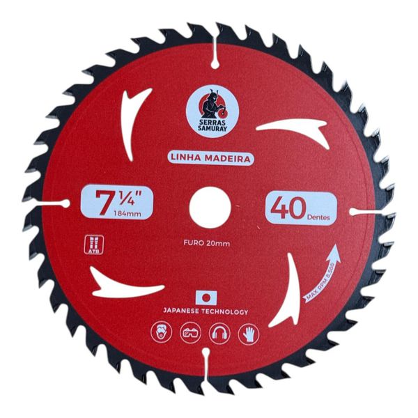 Disco Serra Circular 7.1/4x40z F.20mm Multimaterial Samuray 