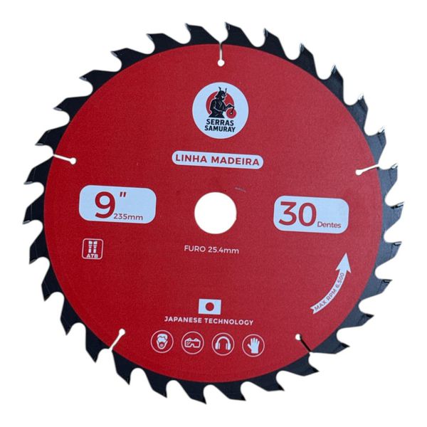 Disco Serra Circular 9.1/4x30z F.25,4mm Multimaterial Samuray 
