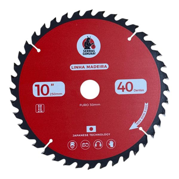 Disco Serra Circular 10'' 250x40z F.30mm Multimaterial Samuray 