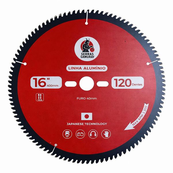 Disco Serra Circular Aluminio 400x120z Samuray (japonesa) Vermelho