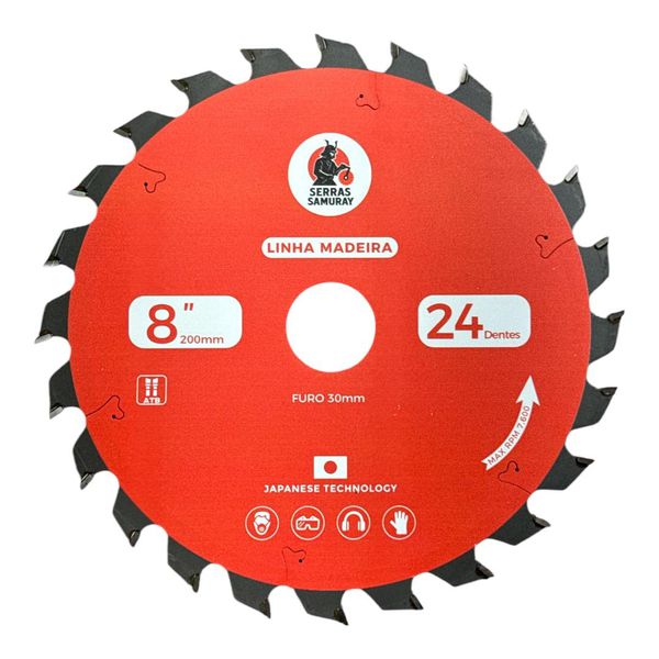 Disco Serra Circular 200x24 F.30mm Multimaterial Samuray 
