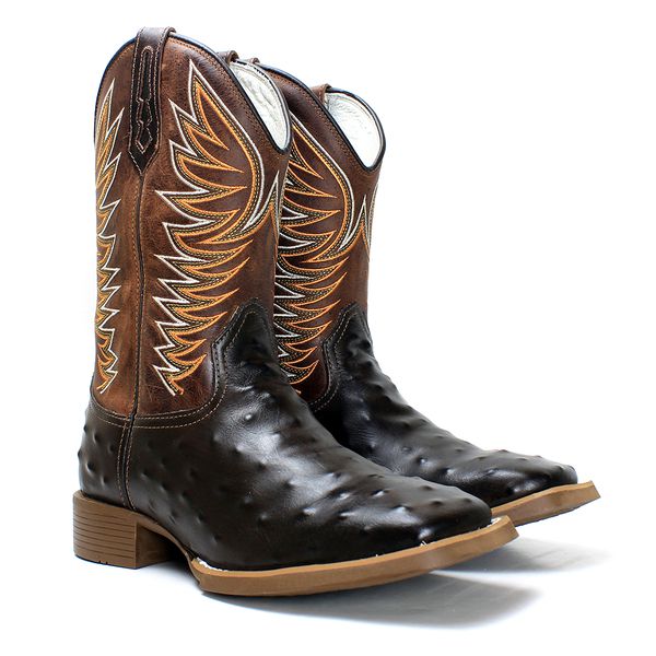 Bota texana couro de avestruz feminina discount