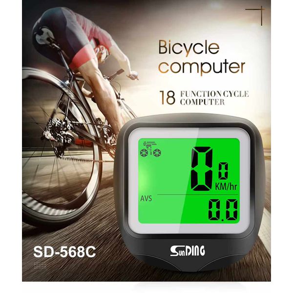 Velocímetro Bike Digital Multifunções SD-568 Sem Fio Com LED