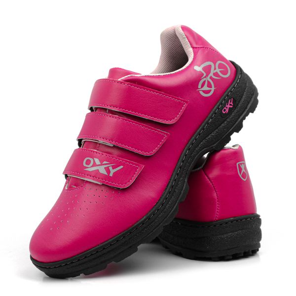 Sapatilha Ciclismo Pedal Sem Clip Bike Preta Oxy Shoes Rosa Pink