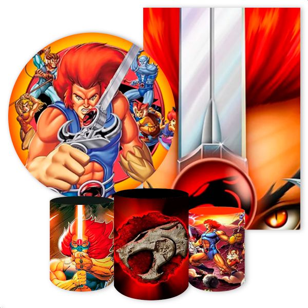 Kit 5 Peças Capa Redonda + Capa Retangular + Trio Capas Cilindros Sublimados Tema ThunderCats 253