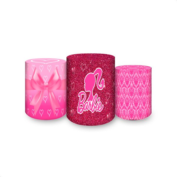 Trio Capas Cilindros Sublimados Tema Barbie 555