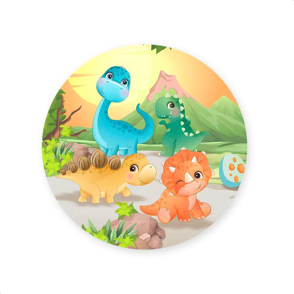 Capa Painel Redondo Tema Dino Baby 838