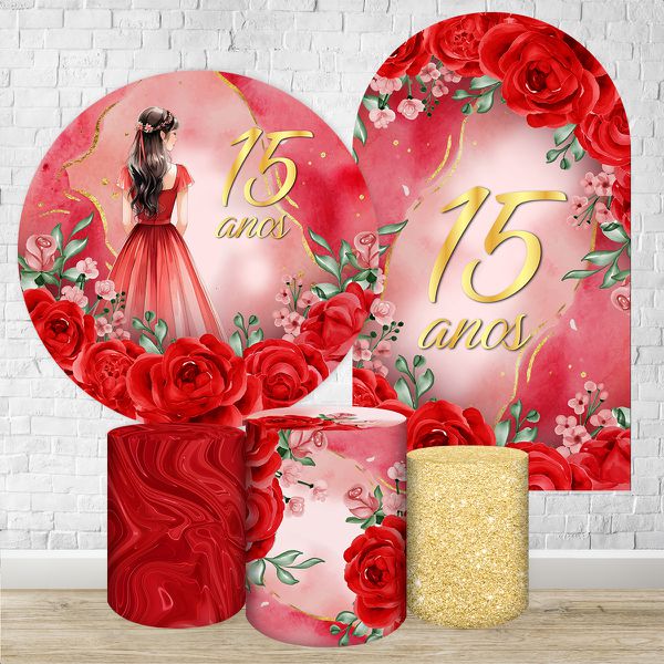 Kit 4 Capas + Romano Tema 15 Anos 7070