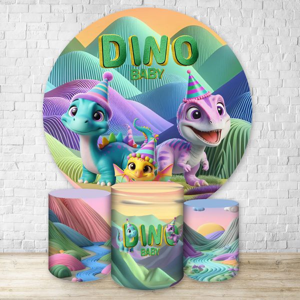 Capa Painel + Trio Capas Cilindros Tema Dino Baby 4601