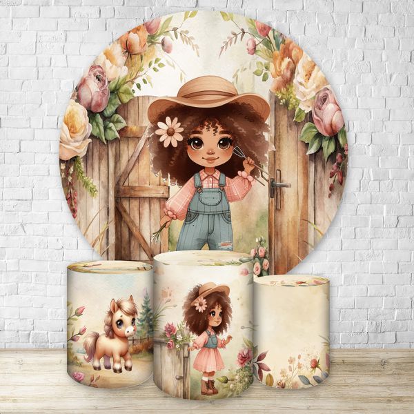 Capa Painel + Trio Capas Cilindros Sublimados Tema Fazendinha 4600