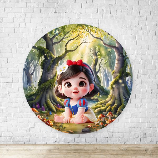 Capa Painel Redondo Tema Branca de Neve 4621