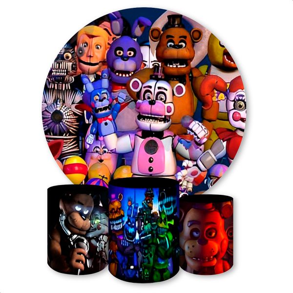 Capa Painel + Trio Capas Cilindros Sublimados Tema Five Nights at Freddy's Gamer 1099