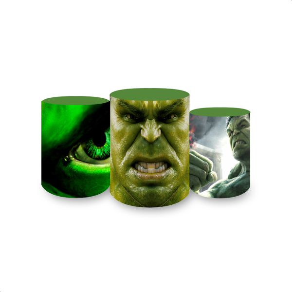 Trio Capas Cilindros Sublimados Tema Hulk 1320