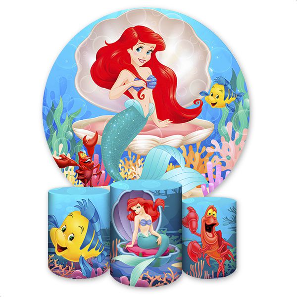 Capa Painel + Trio Capas Cilindros Sublimados Tema Ariel 1362