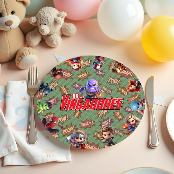 Kit 48 Capas Sousplat Sublimados Tema Vingadores 25