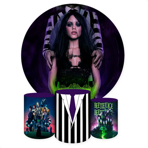 Capa Painel + Trio Capas Cilindros Sublimados Tema Os Fantasmas se divertem 2066