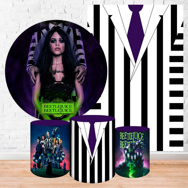 Kit 5 Peças Capa Redonda + Capa Retangular + Trio Capas Cilindros Sublimados Tema Os Fantasmas se divertem 2066