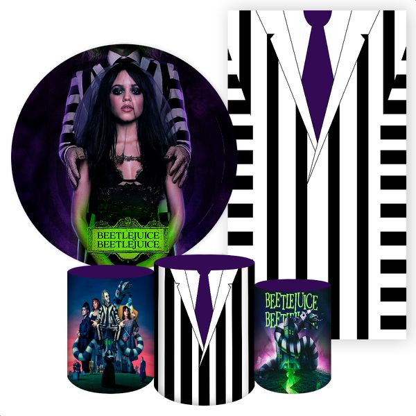 Kit 5 Peças Capa Redonda + Capa Retangular + Trio Capas Cilindros Sublimados Tema Os Fantasmas se divertem 2066