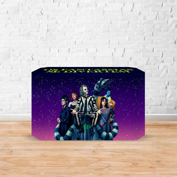 Capa Decorativa para 2 Mesas Quadrada Sublimada Tema Os Fantasmas se divertem 2067