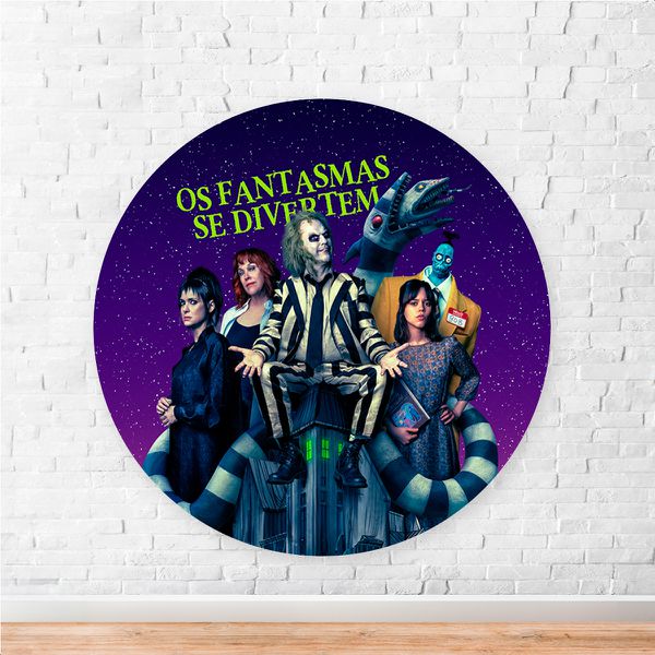Capa Painel Redondo Sublimados Tema Os fantasmas se divertem 2067