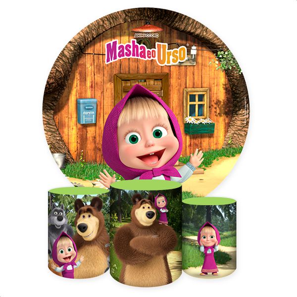 Kit 4 peças Full Tema Masha e o Urso 2205