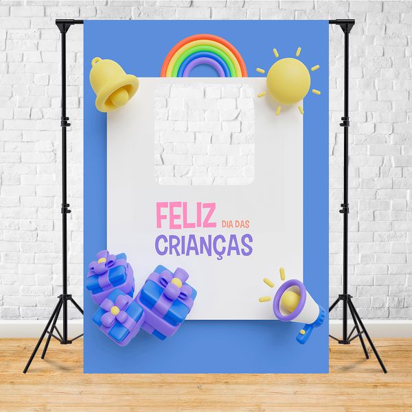 Capa Painel Interativo Para Fotos Vazado Tema Dia das crianças 2243