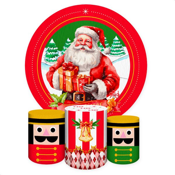 Capa Painel + Trio Capas Cilindros Sublimados Tema Natal 2250