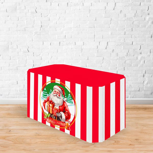 Capa Decorativa para 2 Mesas Quadrada Sublimada Tema Natal Decorações Natalinas 2250