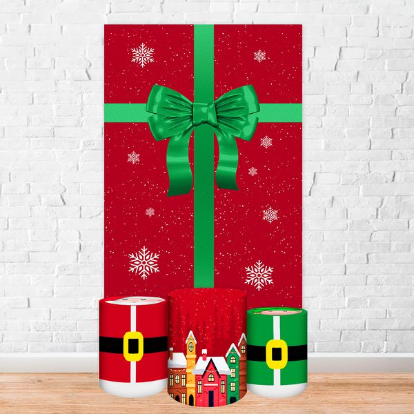 Capa Retangular + Trio Capas Cilindros Sublimados Tema Natal 2251