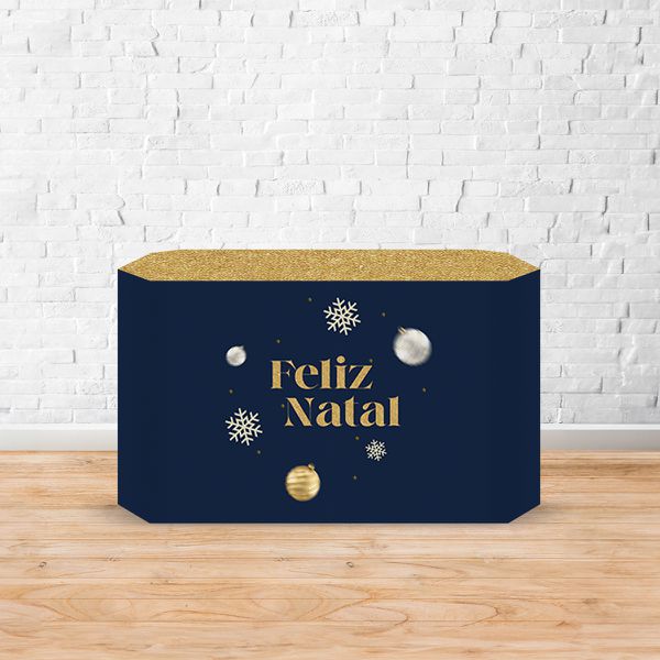 Capa Decorativa para 2 Mesas Quadrada Sublimada Tema Natal Decorações Natalinas 2252