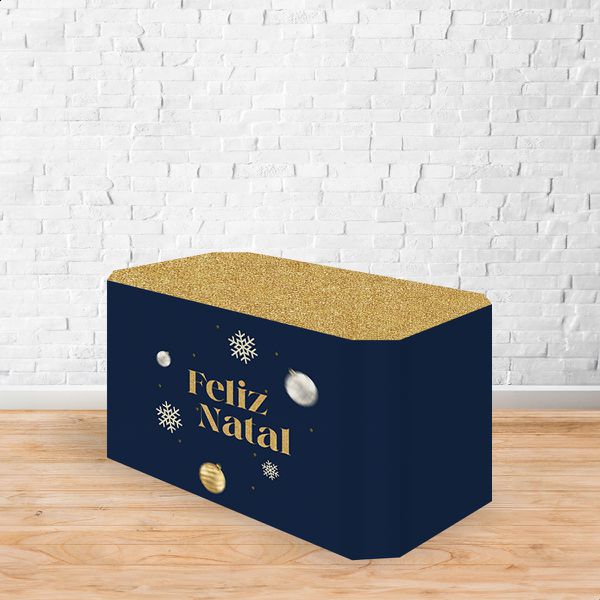 Capa Decorativa para 2 Mesas Quadrada Sublimada Tema Natal Decorações Natalinas 2252