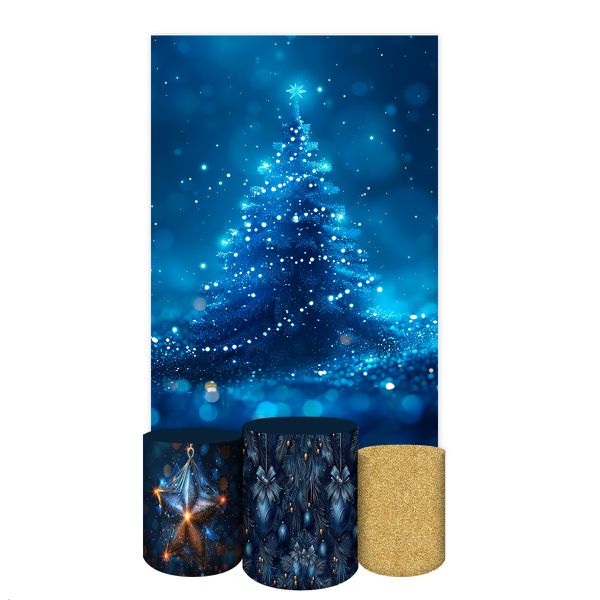 Capa Retangular + Trio Capas Cilindros Sublimados Tema Natal 2252