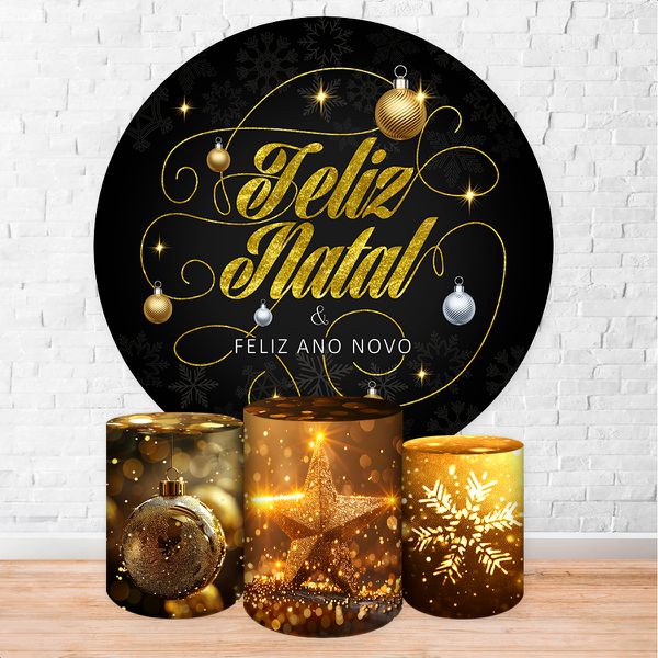 Capa Painel + Trio Capas Cilindros Sublimados Tema Natal 2253