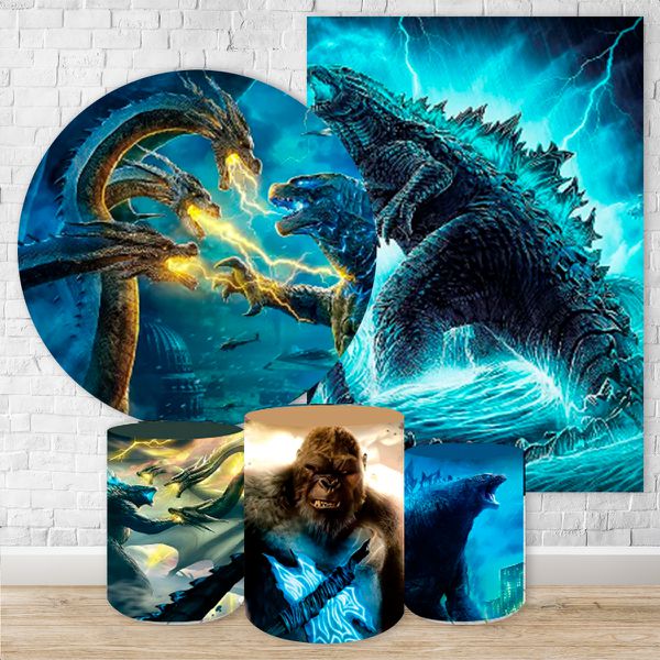 Kit 5 Peças Capa Redonda + Capa Retangular + Trio Capas Cilindros Sublimados Tema Godzilla 259