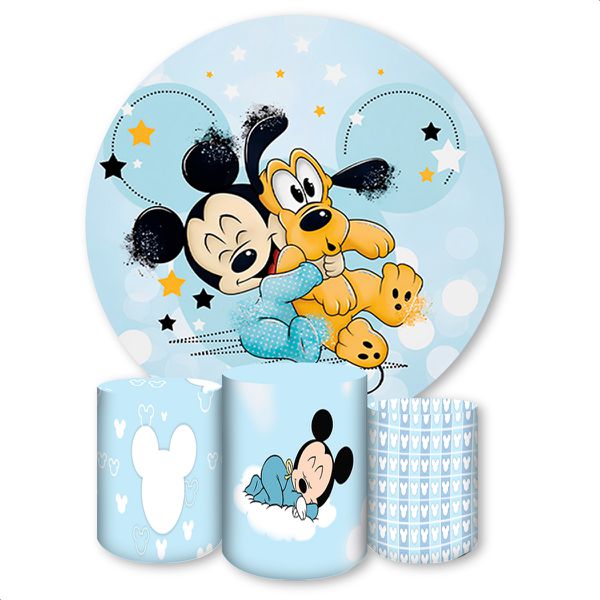 Capa Painel + Trio Capas Cilindros Sublimados Tema Mickey Mouse 268