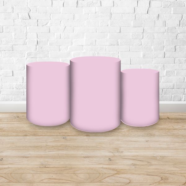 Trio Cilindros Tema Liso Lilás Pastel 3148