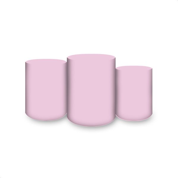 Trio Cilindros Tema Liso Lilás Pastel 3148